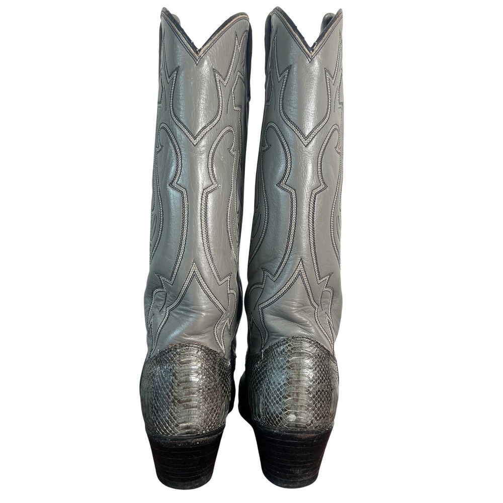 Dan Post Womens Gray Snakeskin Python Western Cow… - image 9